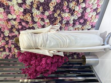 Krinkıl Saten Abiye Ekru