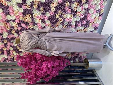 Krinkıl Saten Abiye Gül Kurusu