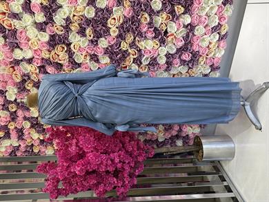 Krinkıl Saten Abiye İndigo