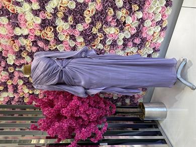 Krinkıl Saten Abiye Lila