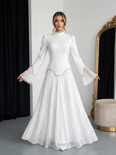 Leyla Dantel Takım Beyaz