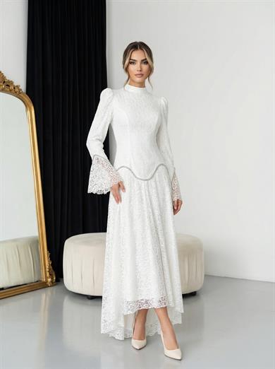 Leyla Dantel Takım Beyaz