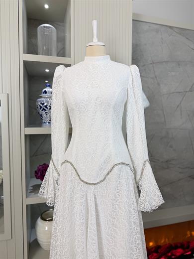 Leyla Dantel Takım Beyaz