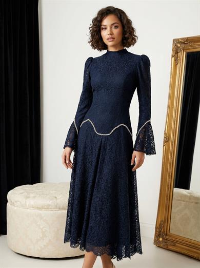 Leyla Dantel Takım Lacivert