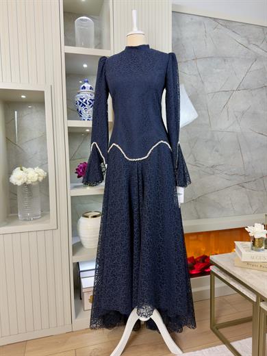 Leyla Dantel Takım Lacivert