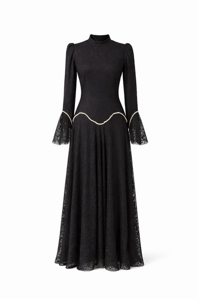 Leyla Dantel Takım Siyah