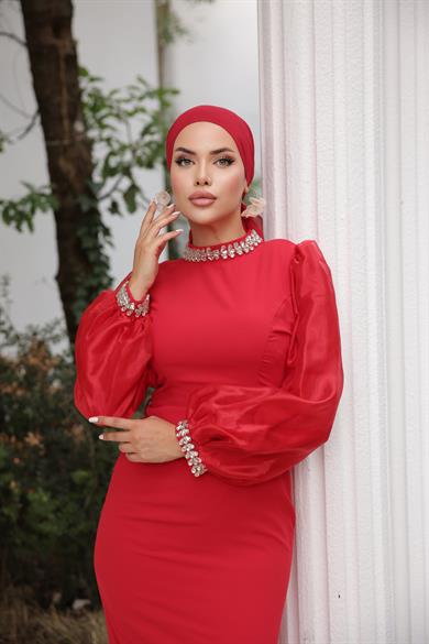 Lilyum Abiye Kırmızı