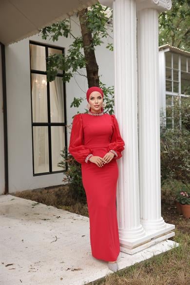 Lilyum Abiye Kırmızı