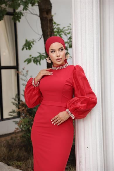 Lilyum Abiye Kırmızı