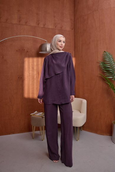 Oysho Şal Detaylı Takım Mürdüm