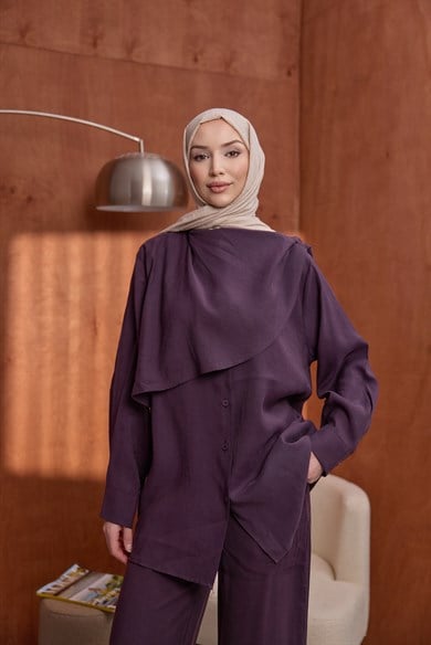 Oysho Şal Detaylı Takım Mürdüm