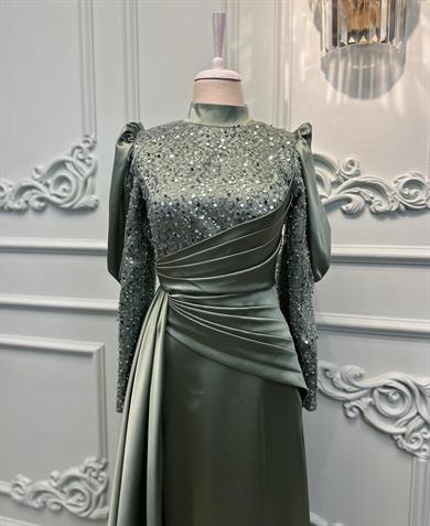 Pelerinli Saten Abiye