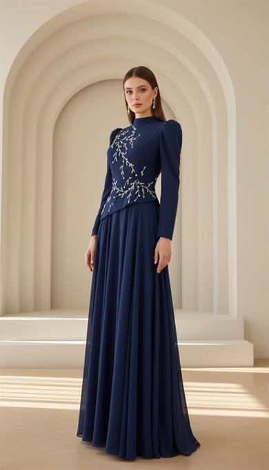 Queen Abiye Lacivert