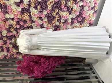 Saten Tasarım Abiye Beyaz