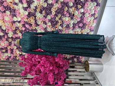 Zara Pailetten Abendkleid Smaragd