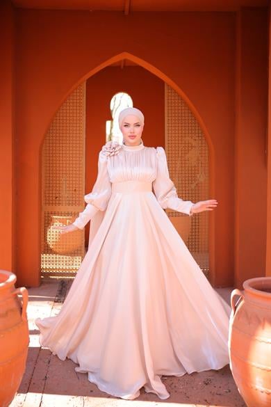 Zarif Tasarım Abiye Bej