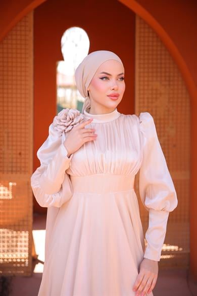 Zarif Tasarım Abiye Bej