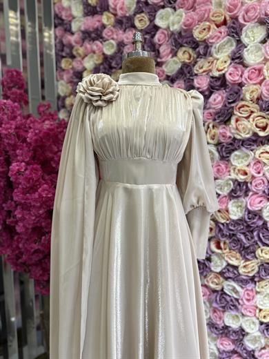 Zarif Tasarım Abiye Bej