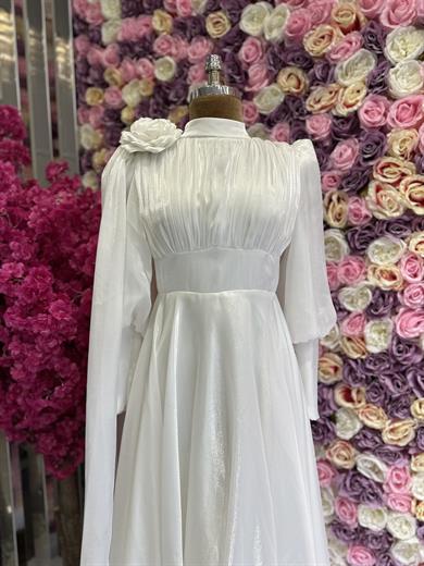 Zarif Tasarım Abiye Beyaz