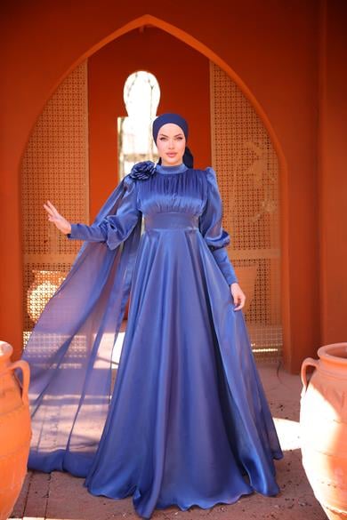 Zarif Tasarım Abiye Lacivert