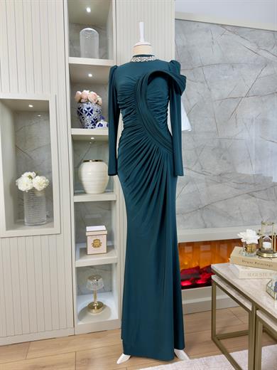 Zarif Tasarım Abiye Zümrüt