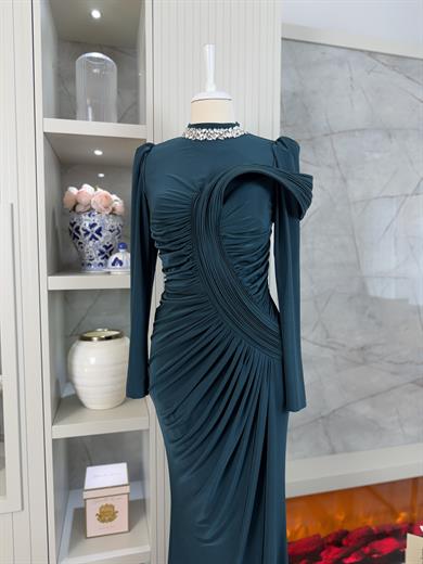 Zarif Tasarım Abiye Zümrüt