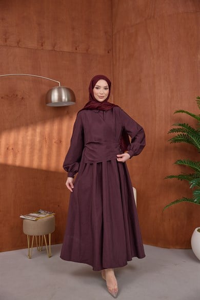 Zarif Tasarım Elbise Bordo