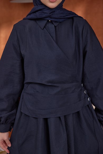 Zarif Tasarım Elbise Lacivert