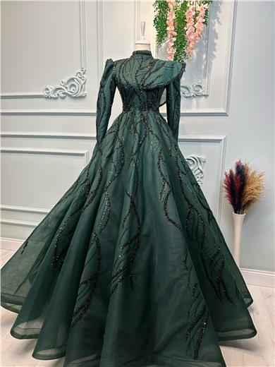 Smaragdgrünes Haute Couture Kleid