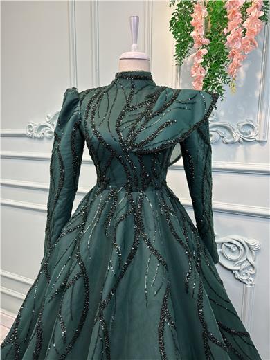 Smaragdgrünes Haute Couture Kleid