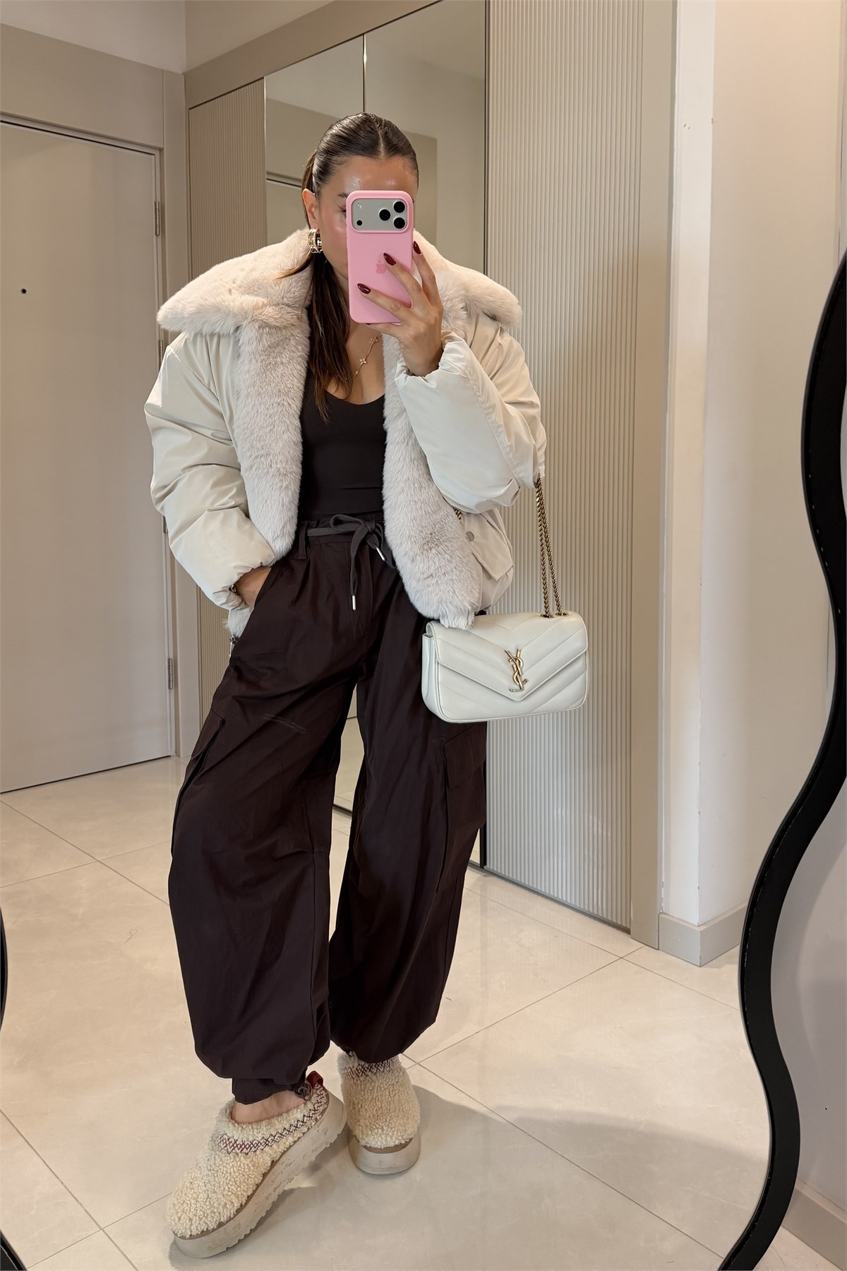 Adara Kahve Beli Bağcıklı Kargo Pantolon