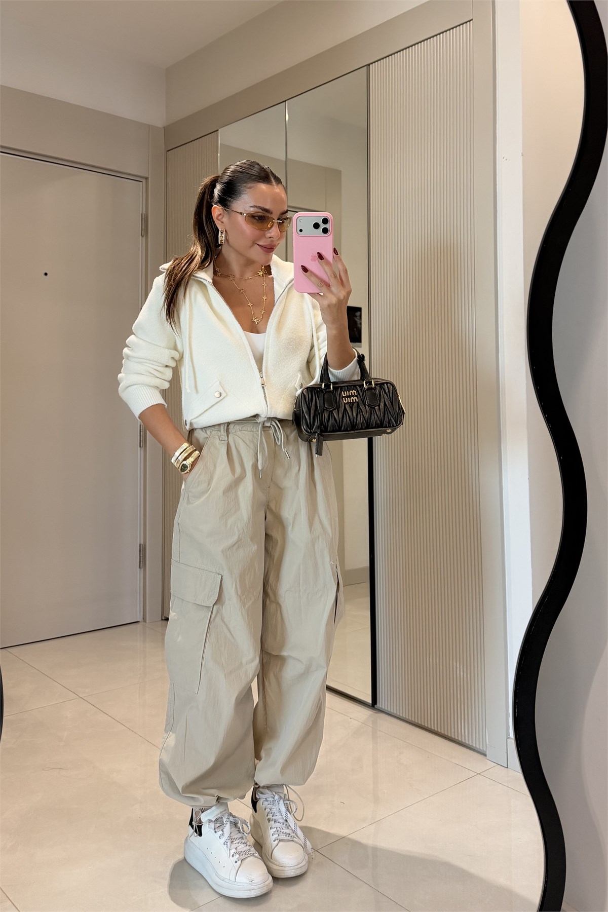 Adara Taş Beli Bağcıklı Kargo Pantolon