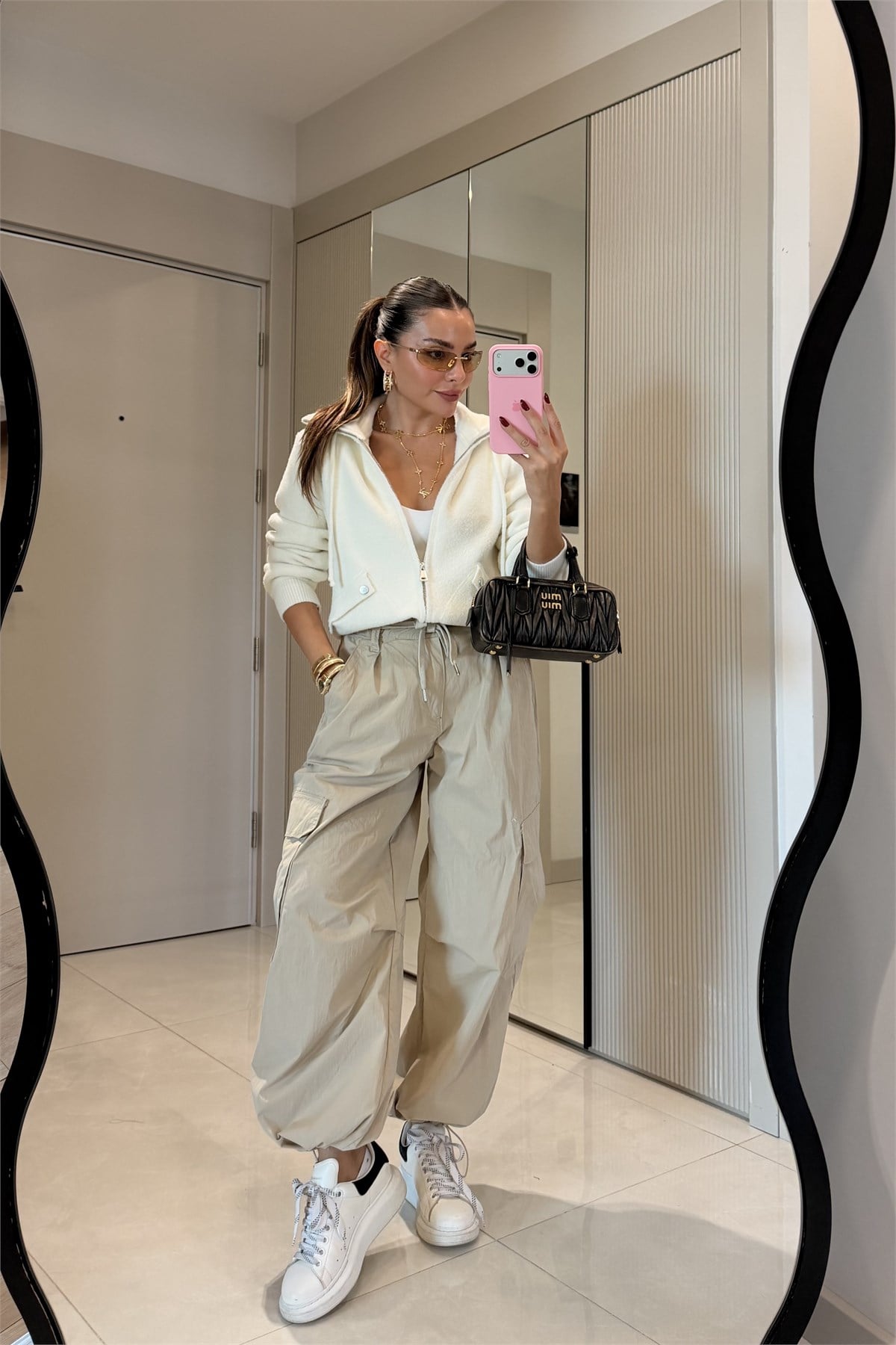 Adara Taş Beli Bağcıklı Kargo Pantolon