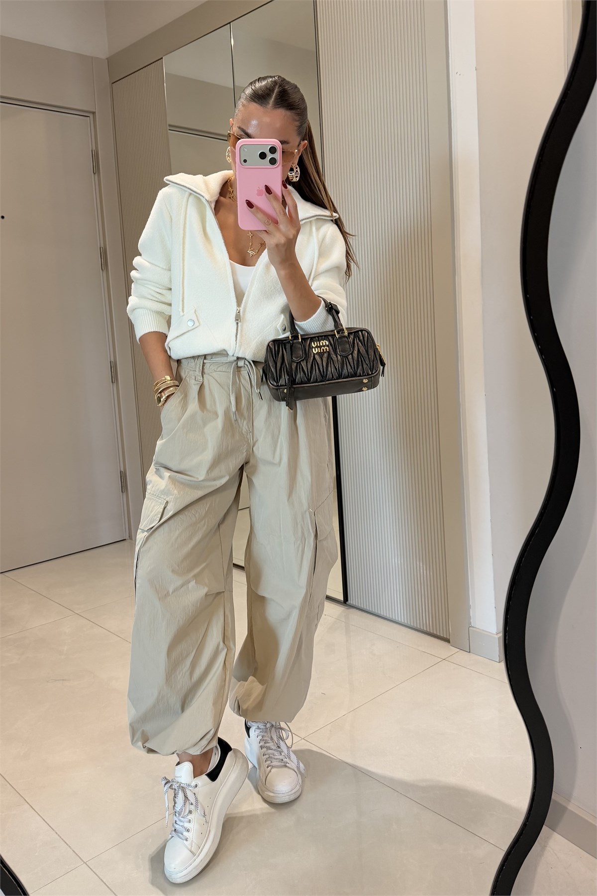 Adara Taş Beli Bağcıklı Kargo Pantolon