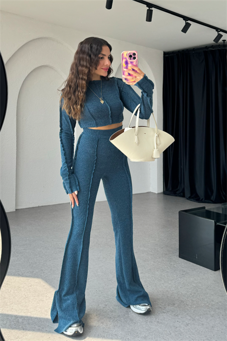 Adel ters dikişli zümrüt kırçıllı takım