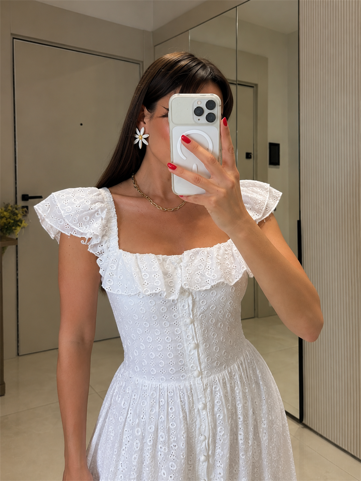Adelita Beyaz Fisto Maxi Elbise
