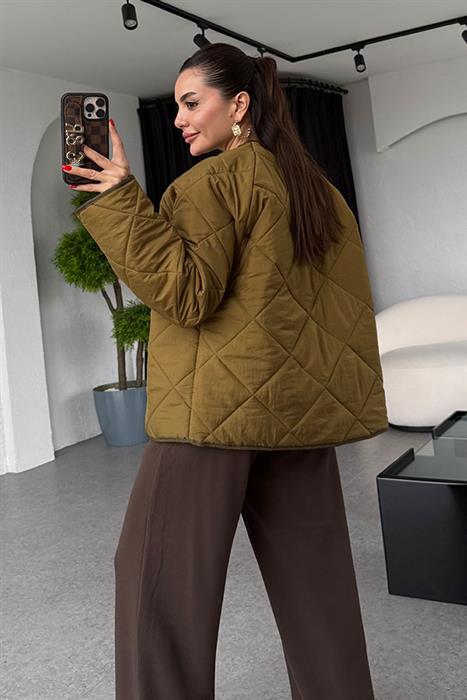 Adrea Haki Kapitone Şişme Mont