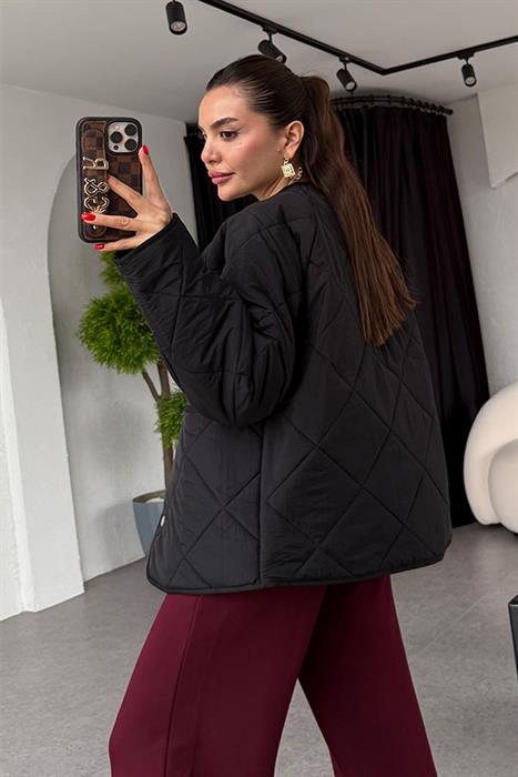 Adrea Siyah Kapitone Şişme Mont