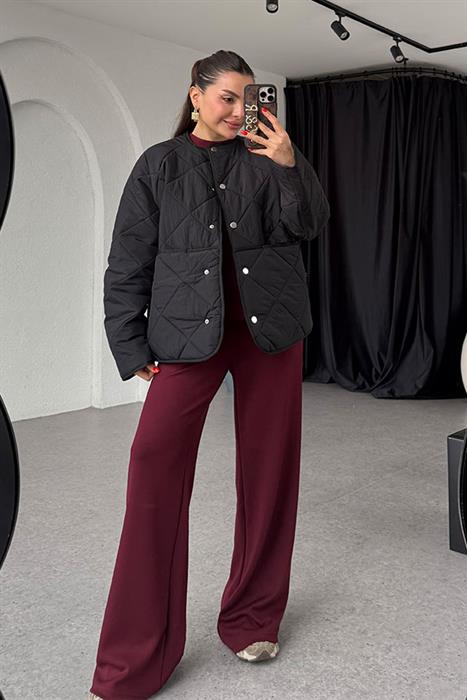 Adrea Siyah Kapitone Şişme Mont