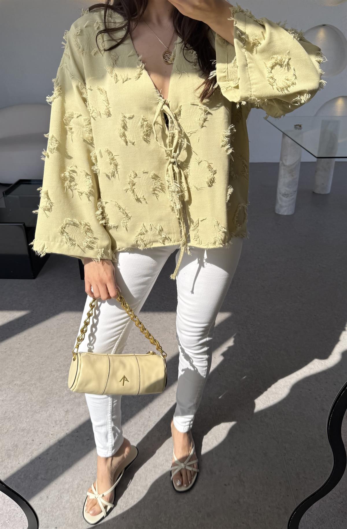 Adrew Beyaz Skinny Jean