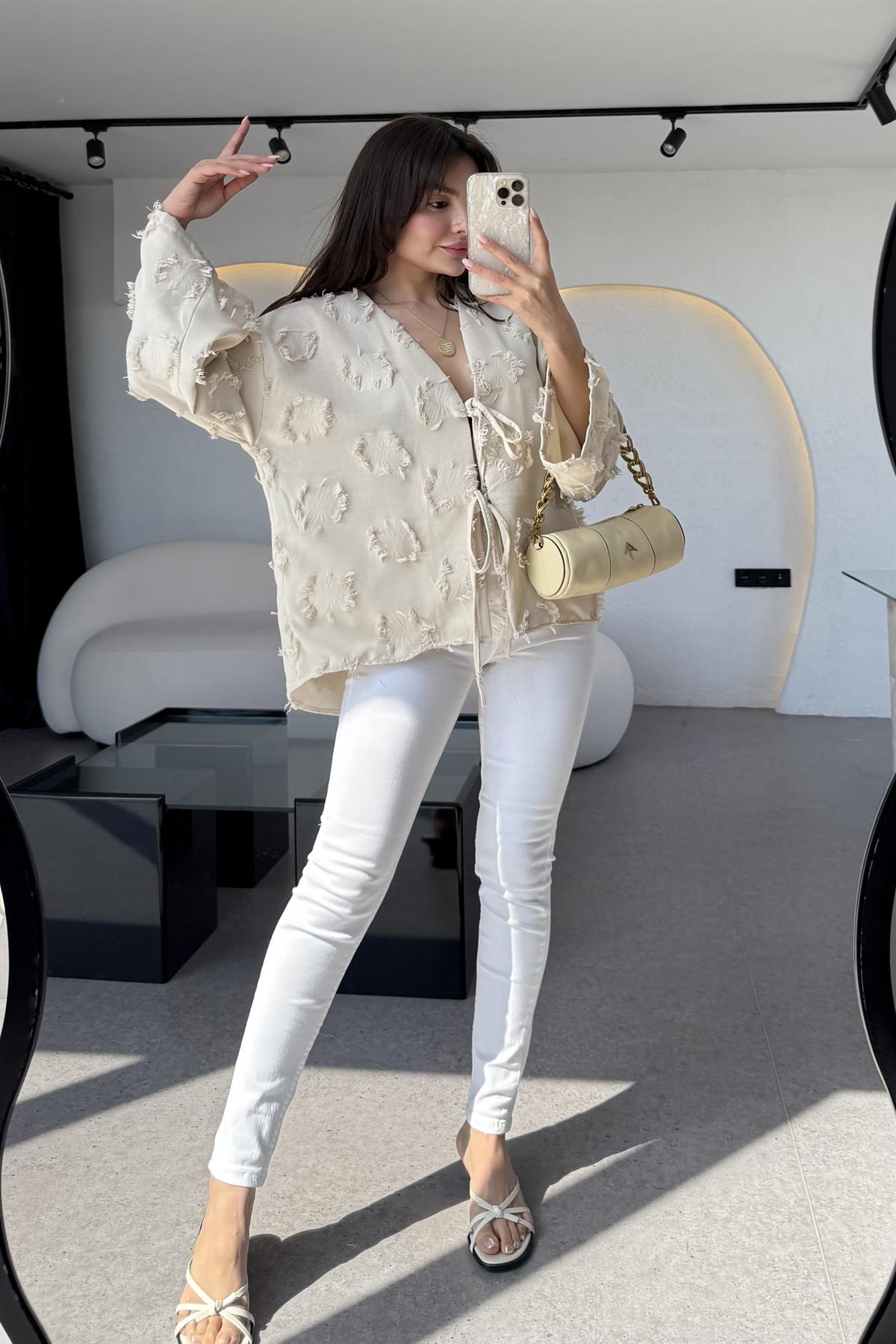 Adrew Beyaz Skinny Jean