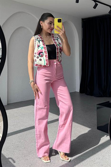 Afra Orijinal Pembe Palazzo Jean