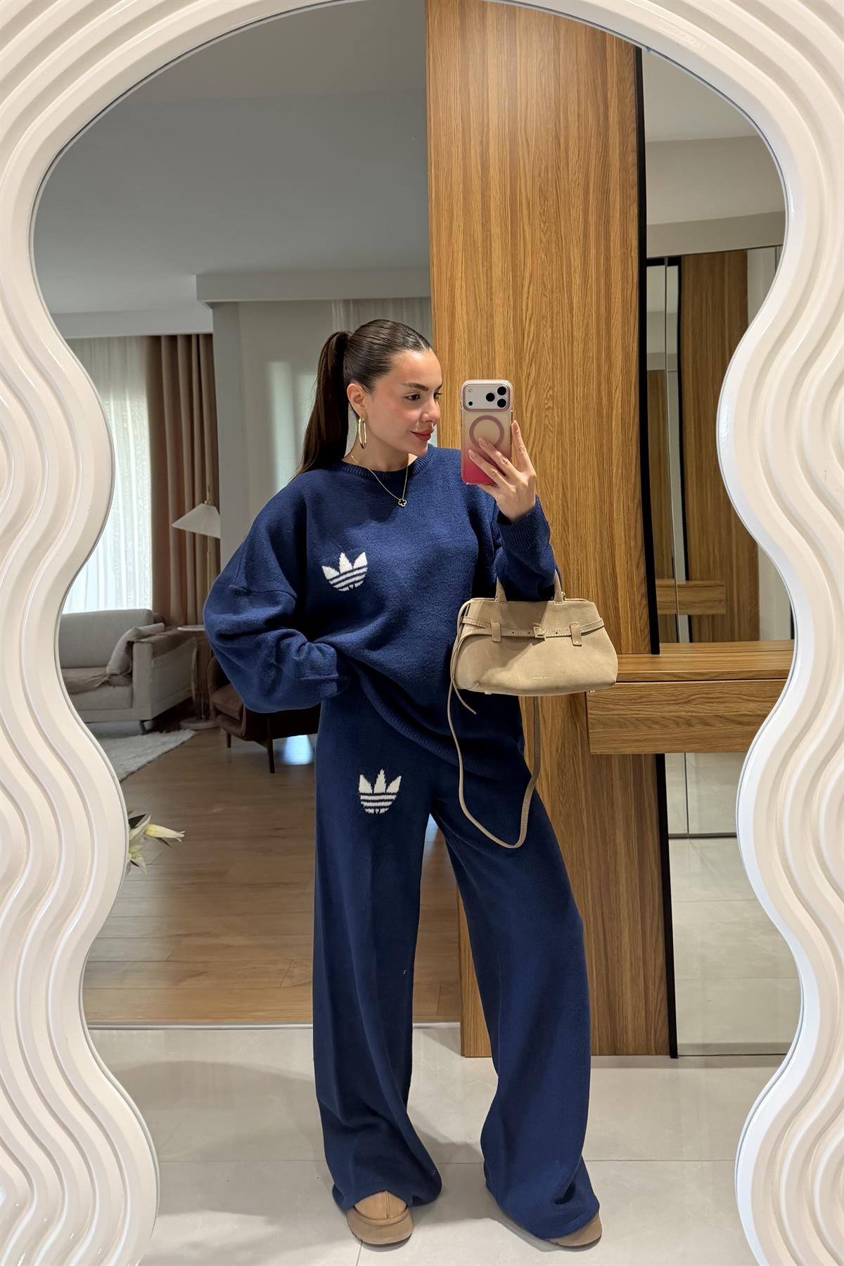 Agatha Lacivert Triko Takım