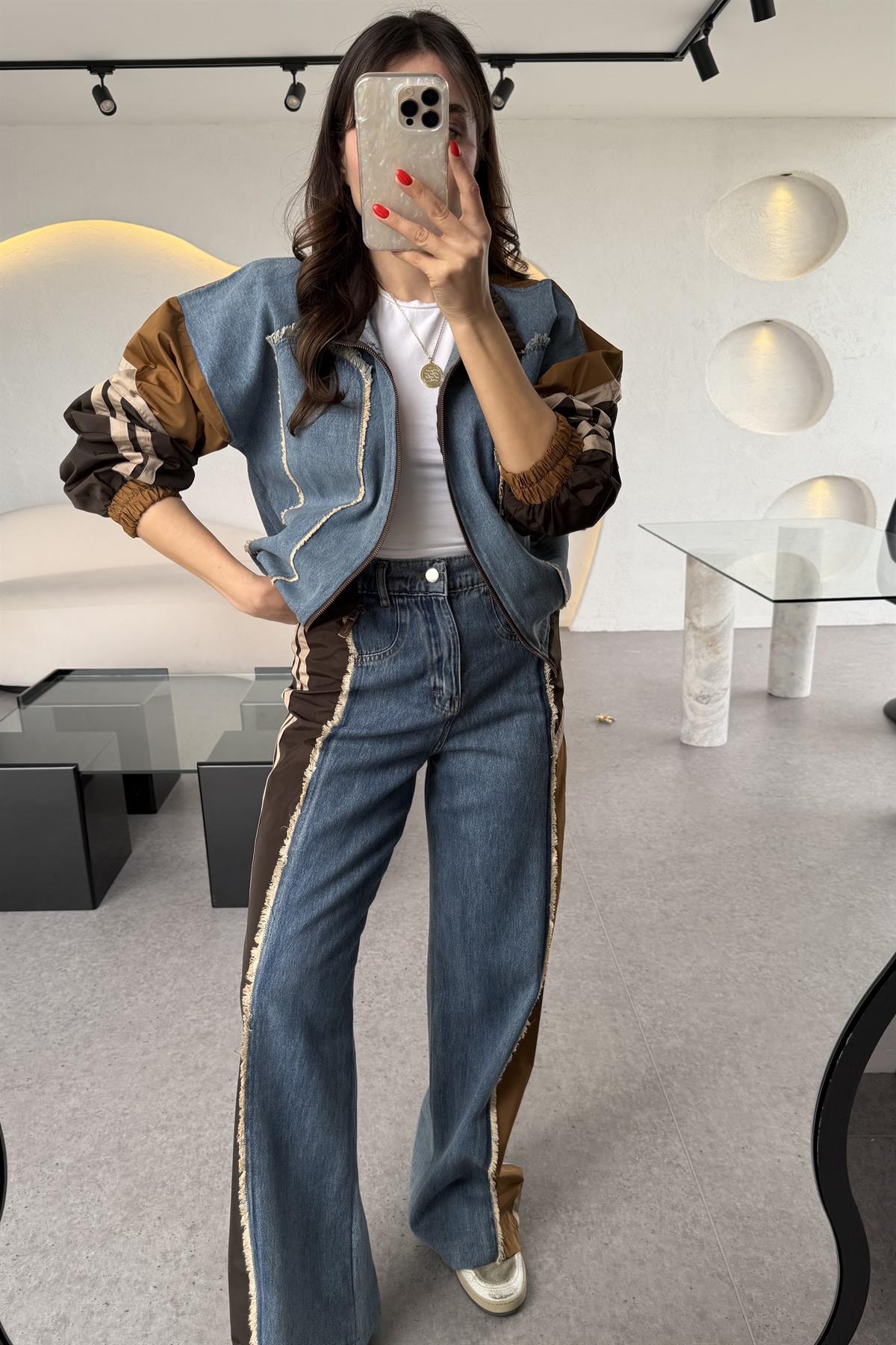 Alaska Kahve Kot Paraşüt Karışımlı Tasarım Takım