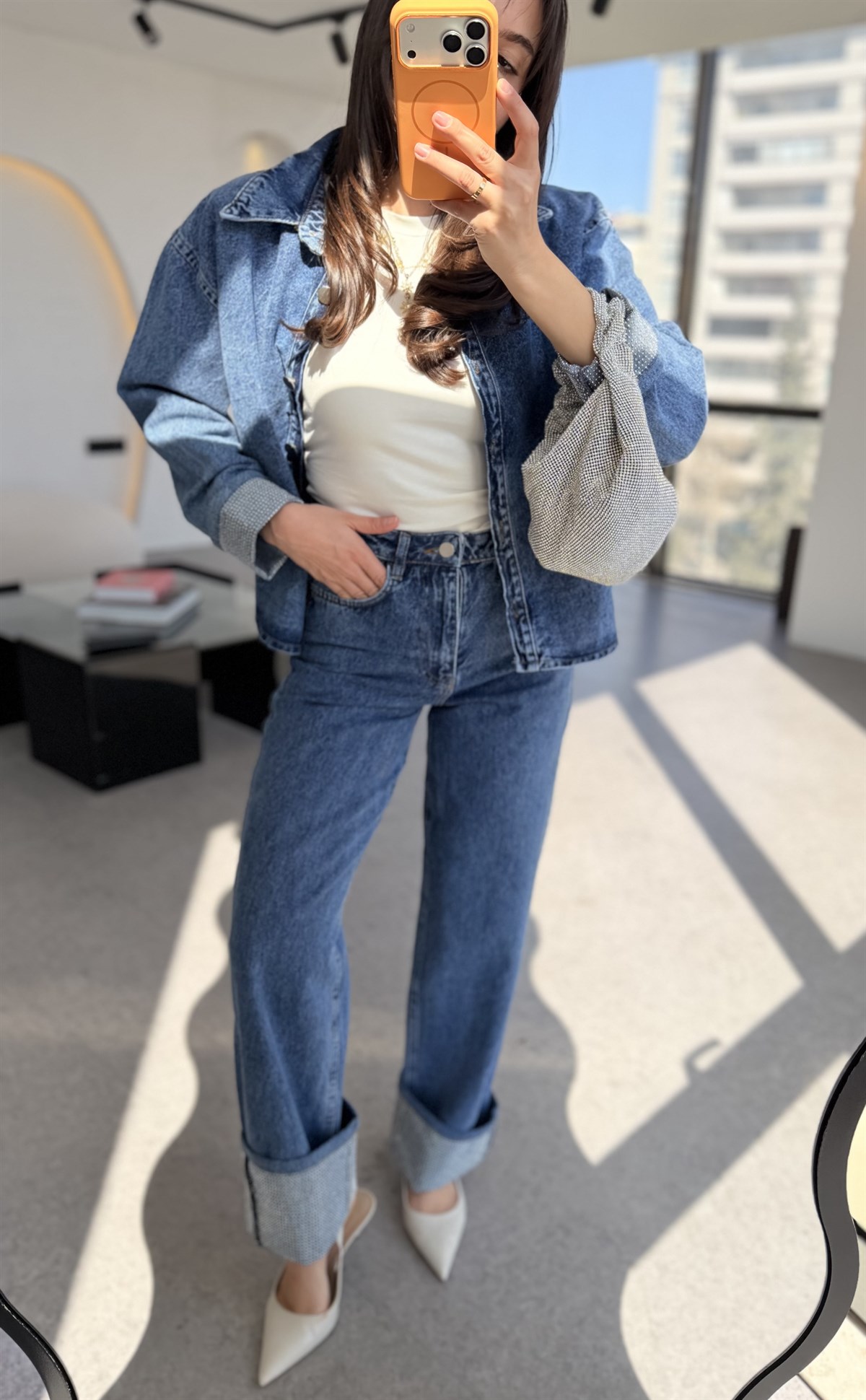Alfred Taş Detaylı Premium Denim Takım