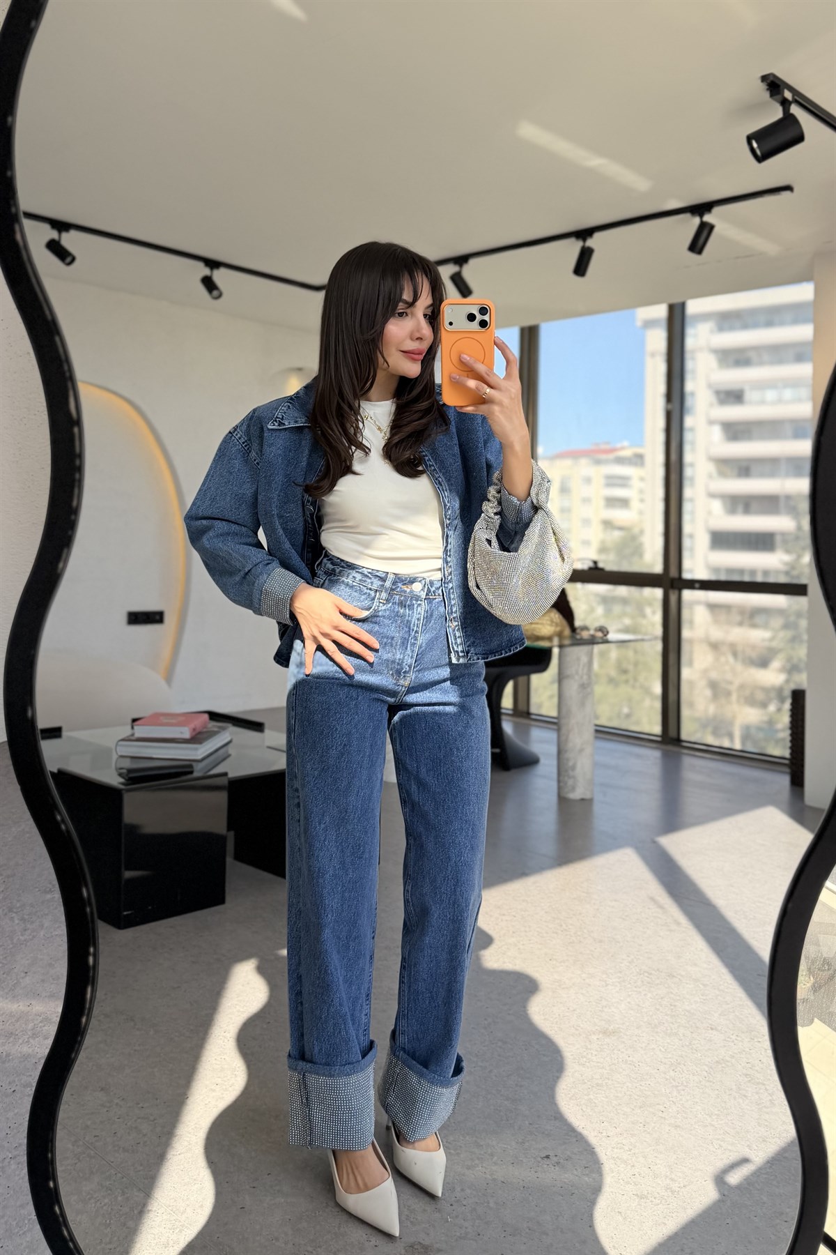 Alfred Taş Detaylı Premium Denim Takım