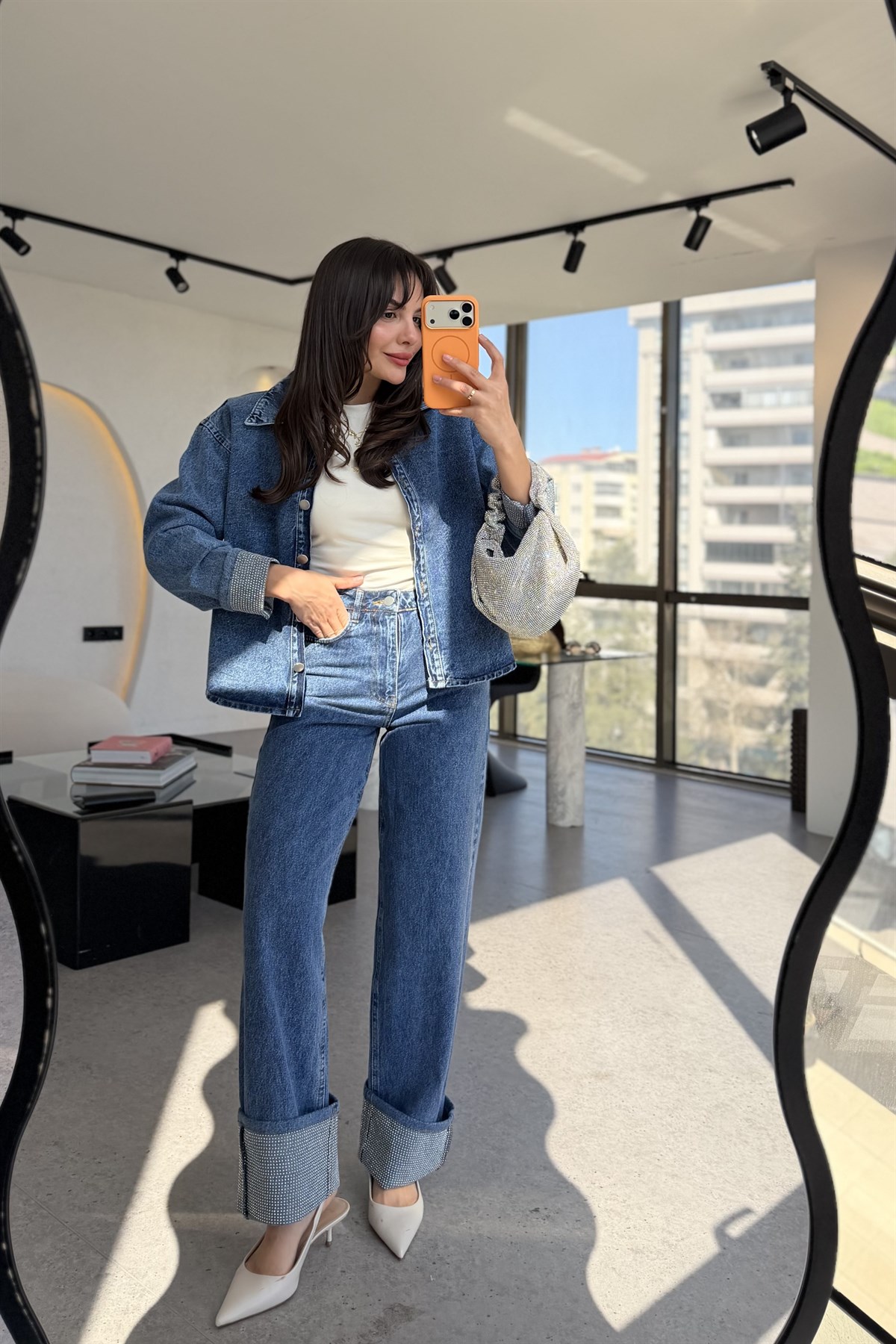 Alfred Taş Detaylı Premium Denim Takım