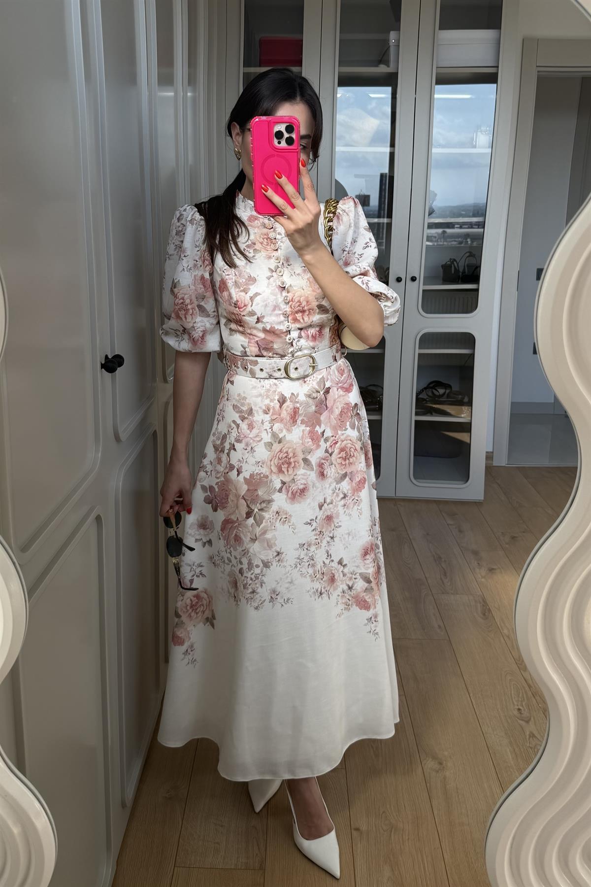 Alice Maxi Romantik Vintage Görünümlü Elbise