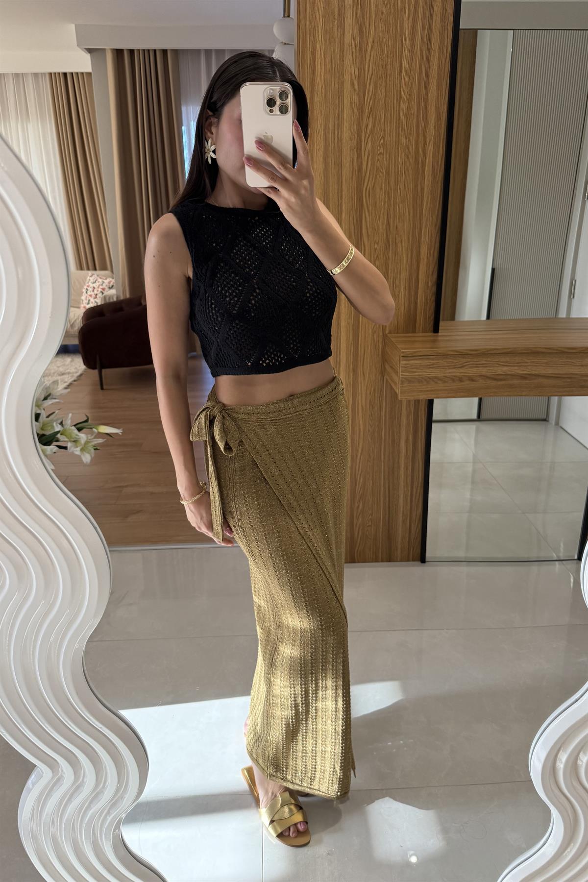 Aloha Simli Asimetrik Plaj Eteği