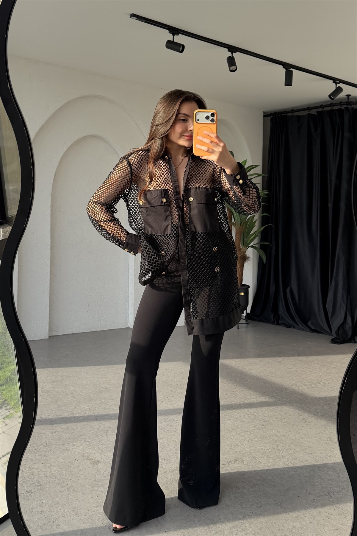 Alone Siyah File Gömlek